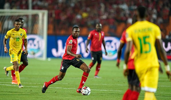 Tadeo Lwanga playing for Uganda Cranes at 2019 AFCON in Egypt