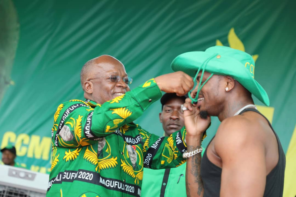 Diamond Platnumz and John Magufuli