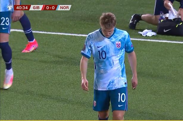 Odegaard subbed after ankle injury while on international duty with norway