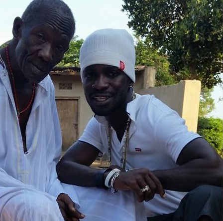 Bobi Wine with the late dad, Mzee Sentamu