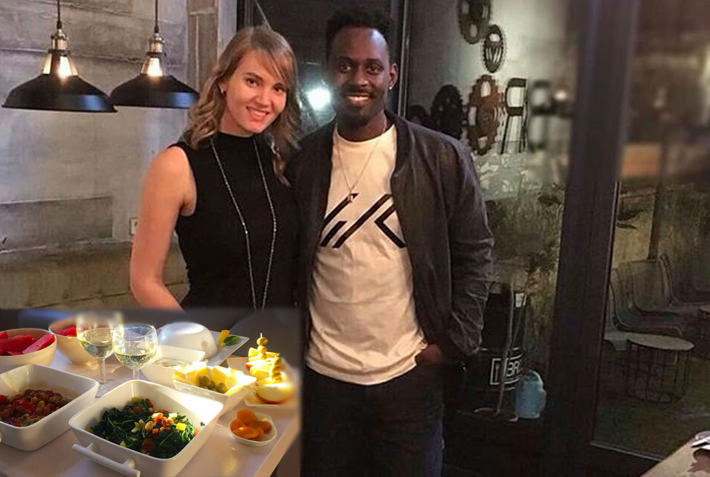 Maurice Kirya with fiancee, Lisa Gceverbeek