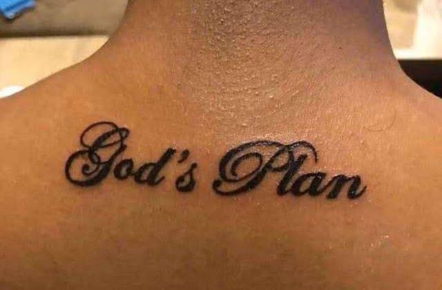 Sheilah Gashumba with God's Plan tattoo
