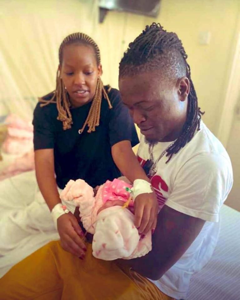 Weasel and Teta with their first child, Ria Mayanja