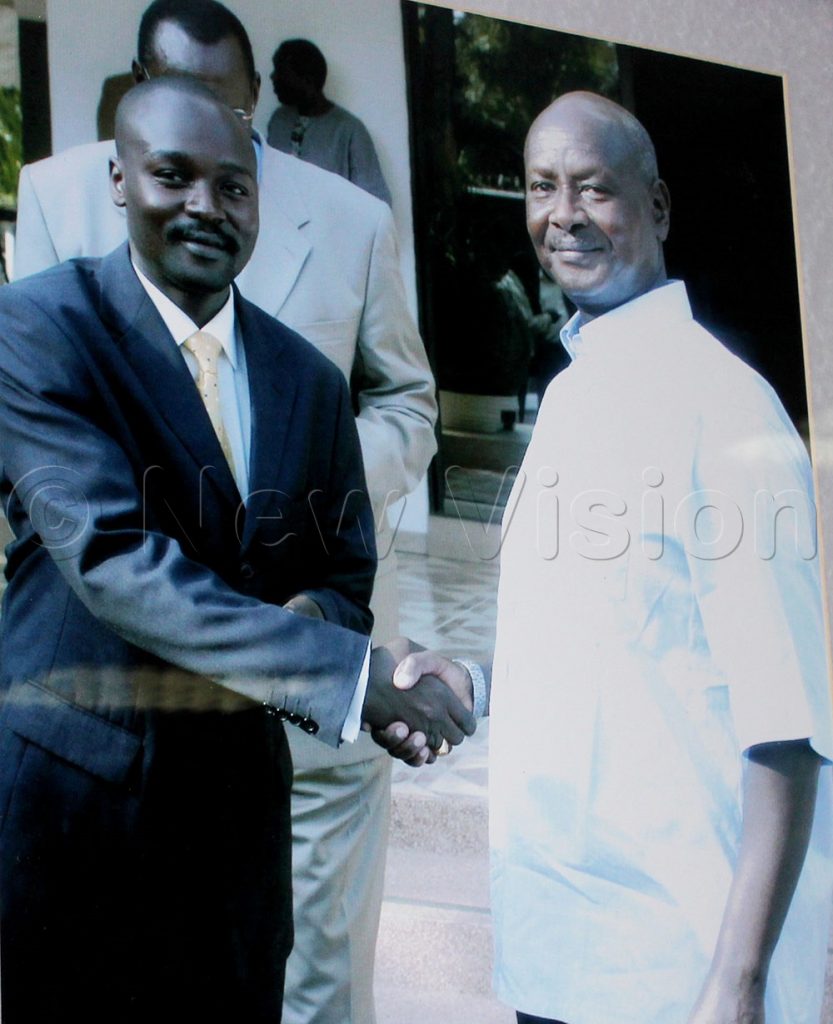 Tom Kaaya with president Museveni