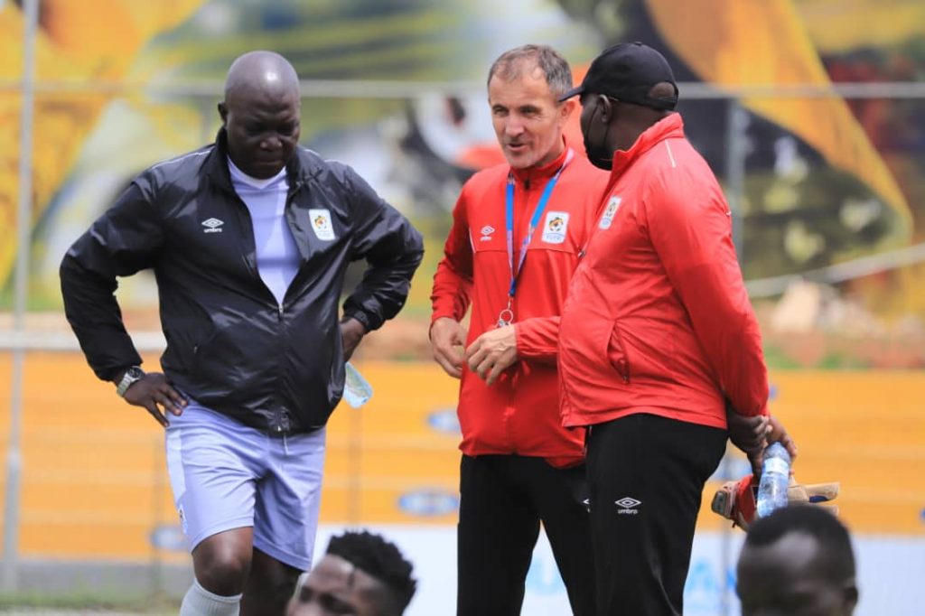 Micho (M) with his assistant coach, Moses Masena (L)