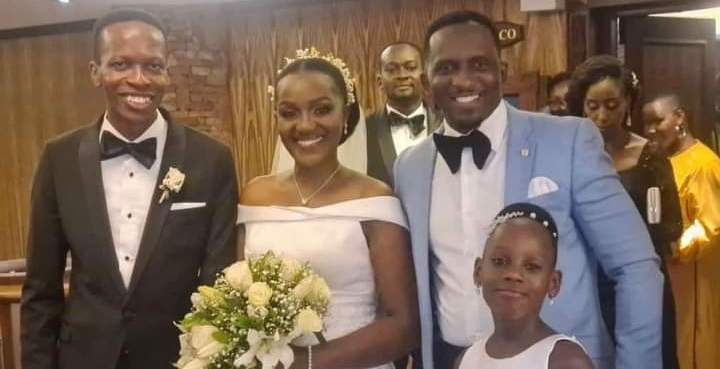 Felix Kitaka (Left in Black Suit) wedded Rukh-Shana Namuyimba (in gown) over the weekend