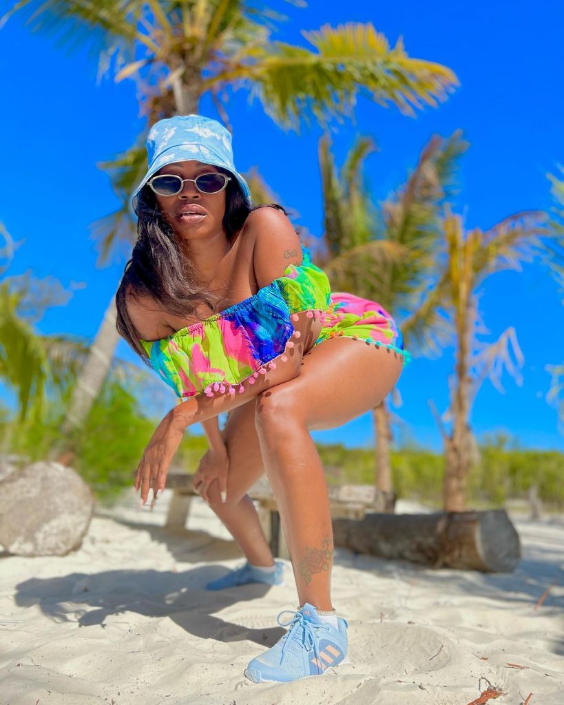 Sheebah in enjoying white sand in Zanzibar