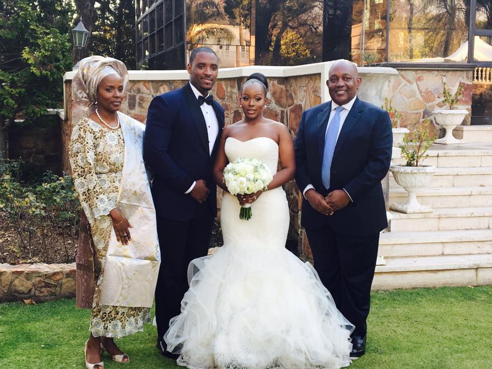 Yasser Matovu and Nadia Mbire with Charles Mbire (R) and wife (L)