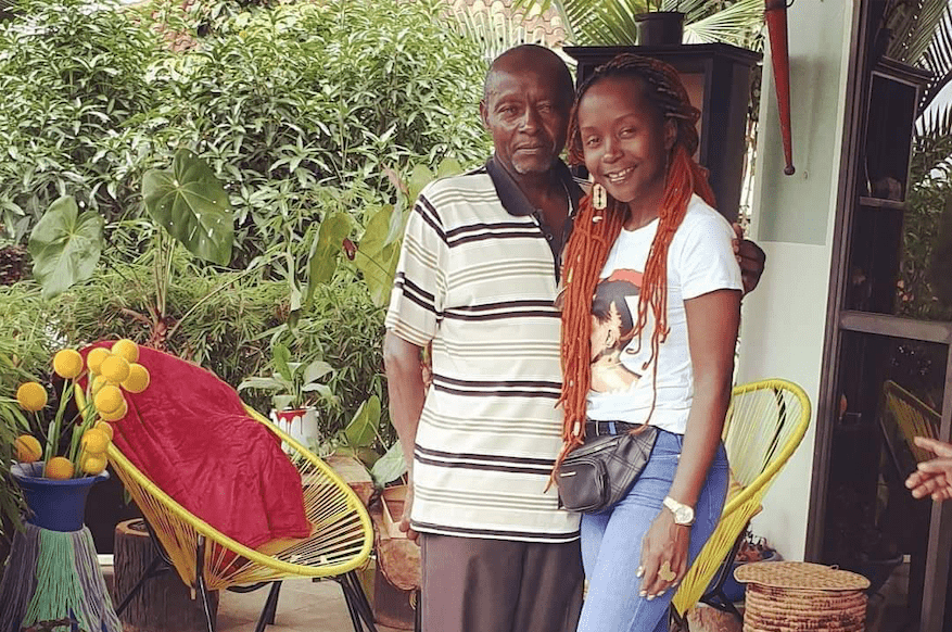 Anne Kansiime with the late dad, Chris kubiryaba