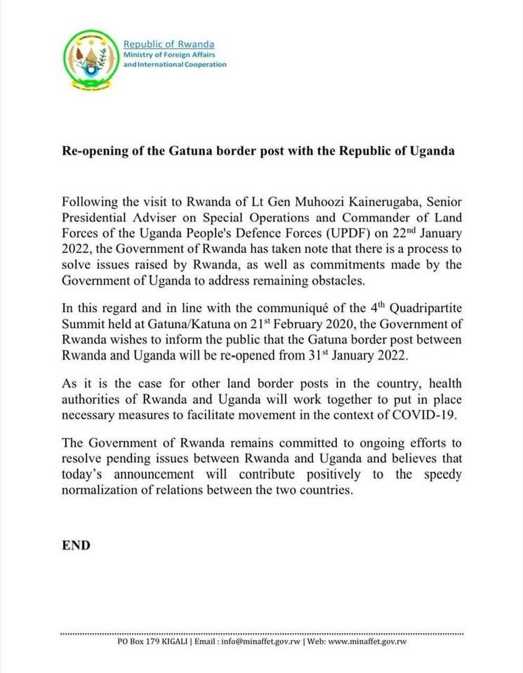 Letter from Rwandan government 