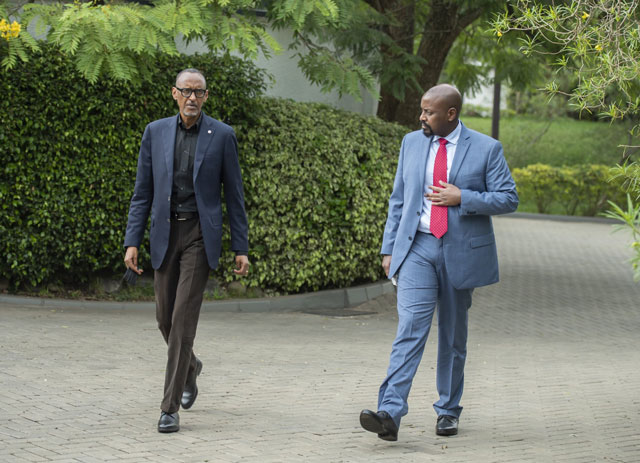 Lt Gen Muhoozi Kainerugaba with President Paul Kagame