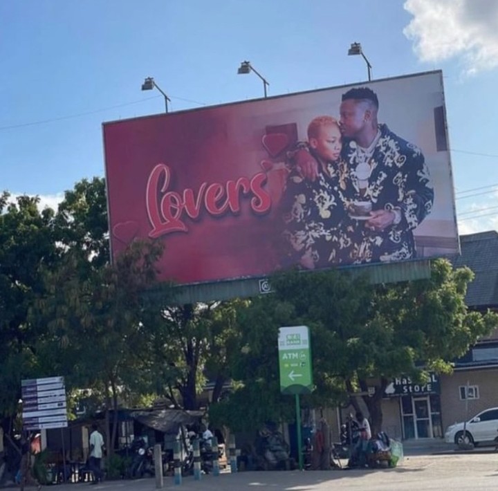 Billboard advertising Harmonize's love for Kajala