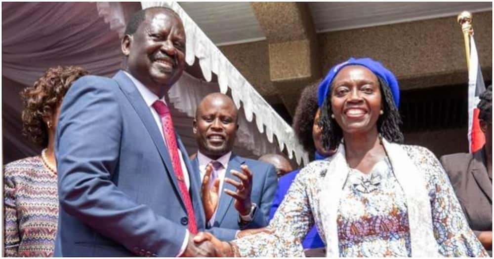 Raila Odinga with Martha Karua