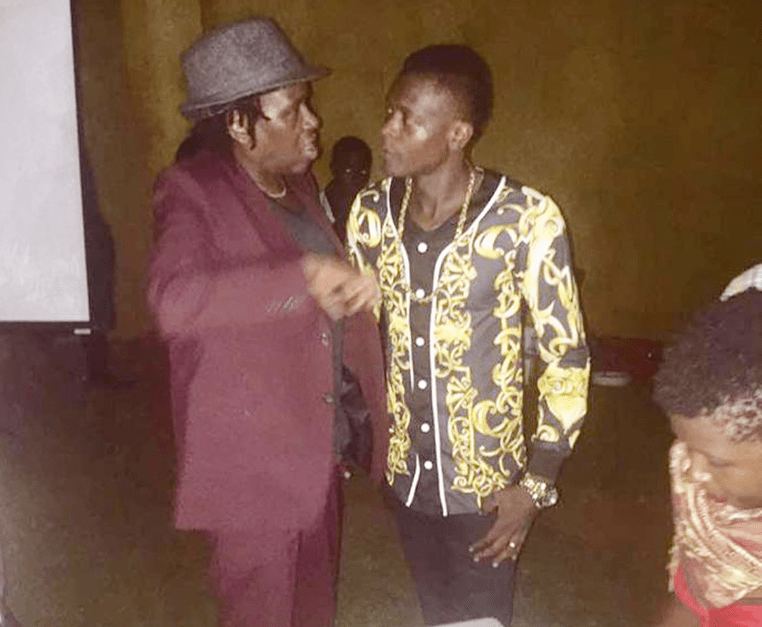 Alex Ndawula with Jose Chameleone at his farewell party