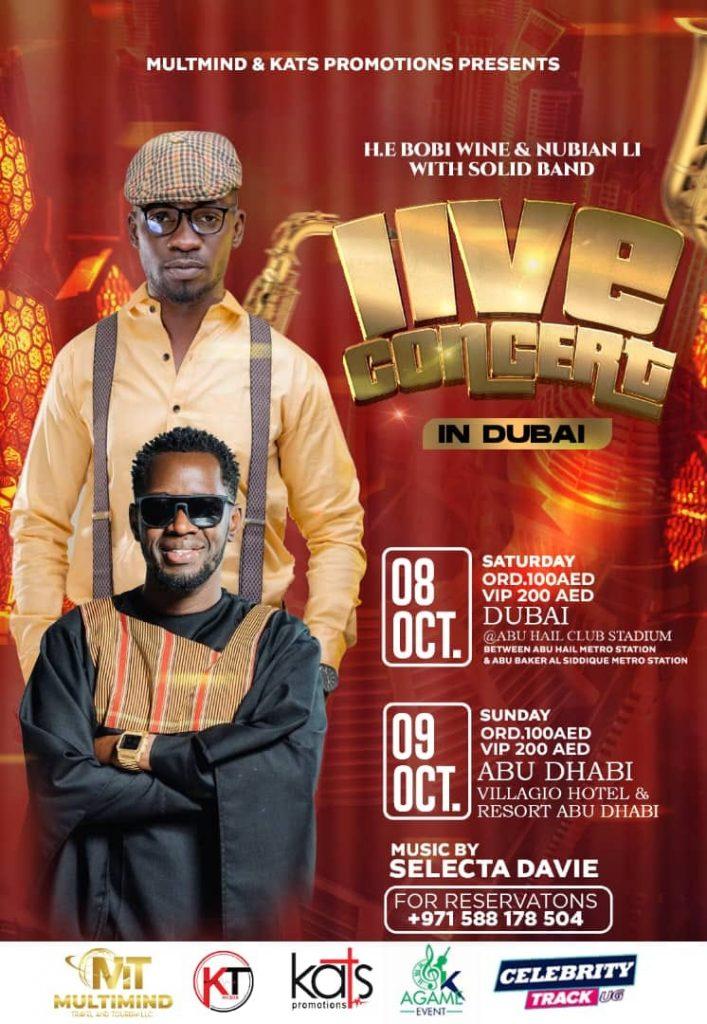 Poster announcing Bobi Wine and Nubian Li