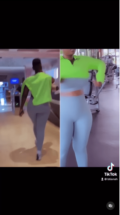 Bettinah Tianah showing off massive figure in gym