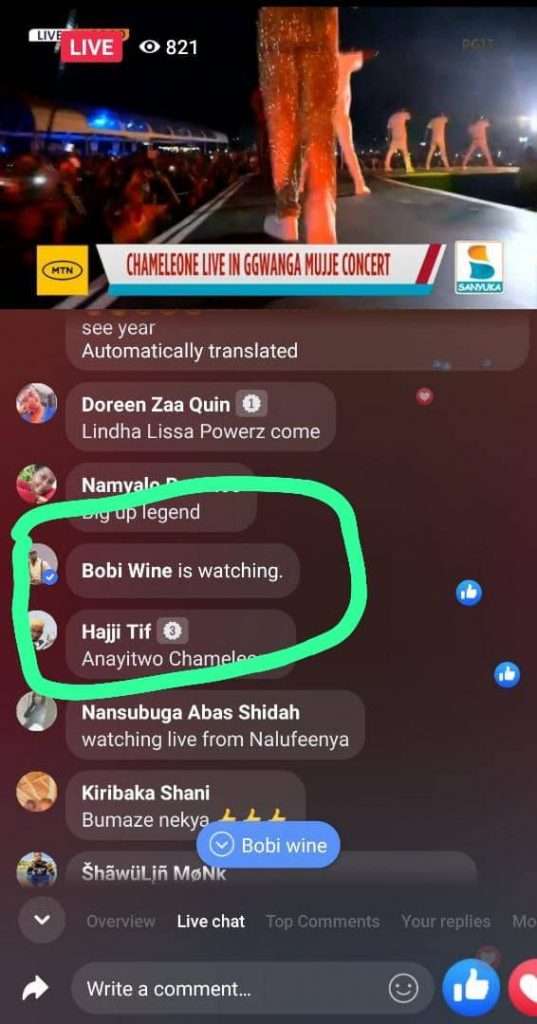 Bobi Wine watched Gwanga Mujje on Facebook Live