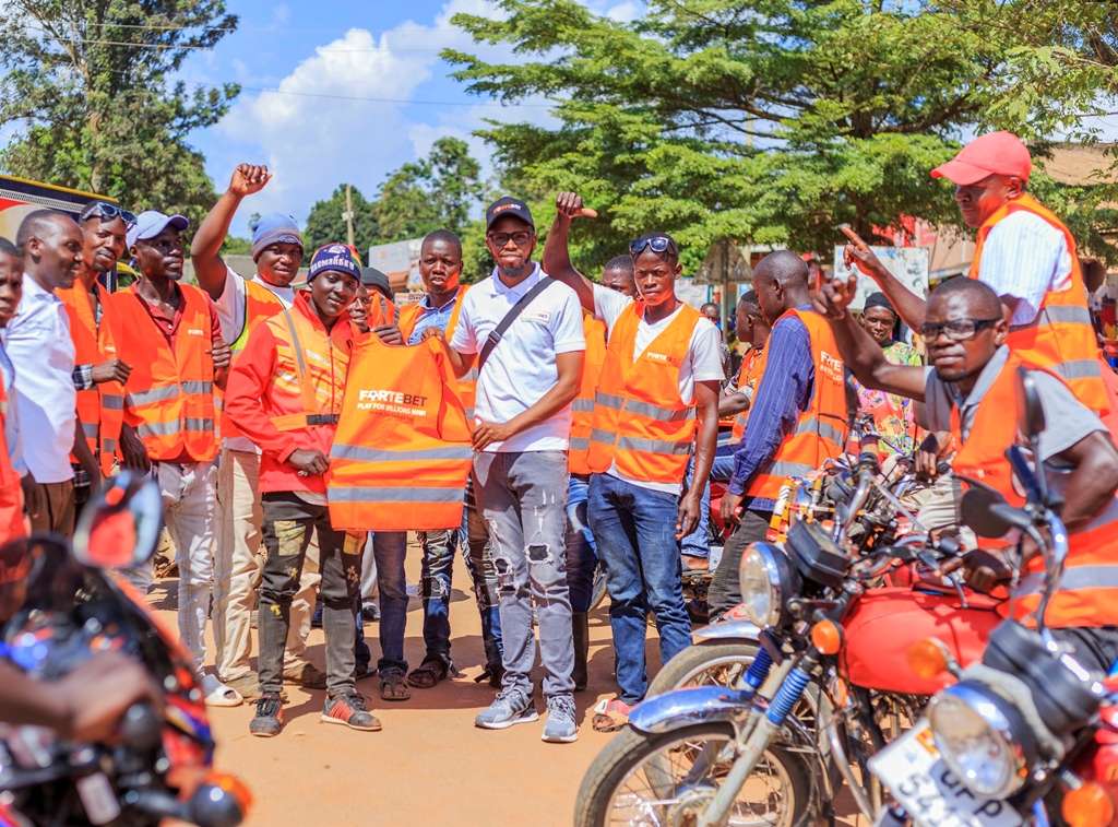Muhangi also handed over reflector jackets to bodaboda riders at Bombo