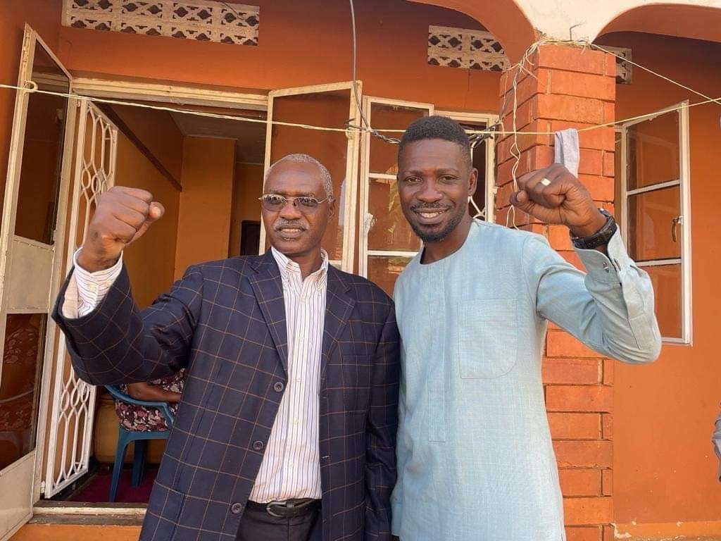 William Byarugaba aka Jajja NUP (L) with Bobi Wine
